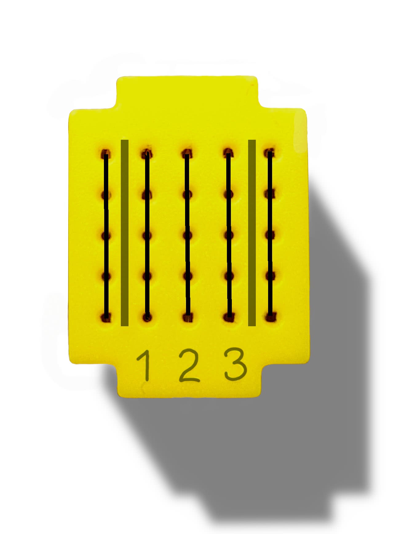 Tiny Breadboard Diagram with 5 lines, one for each column